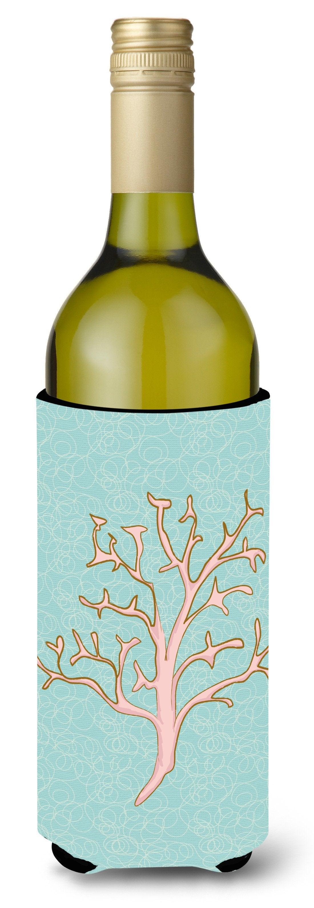 Coral Wine Bottle Beverge Insulator Hugger BB8583LITERK by Caroline&#39;s Treasures