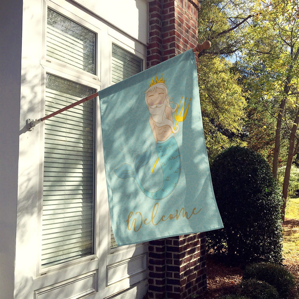 Neptune Merman Welcome Flag Canvas House Size BB8584CHF  the-store.com.