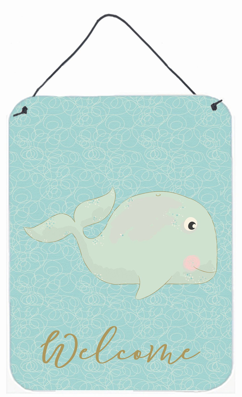 Whale Welcome Wall or Door Hanging Prints BB8586DS1216 by Caroline's Treasures