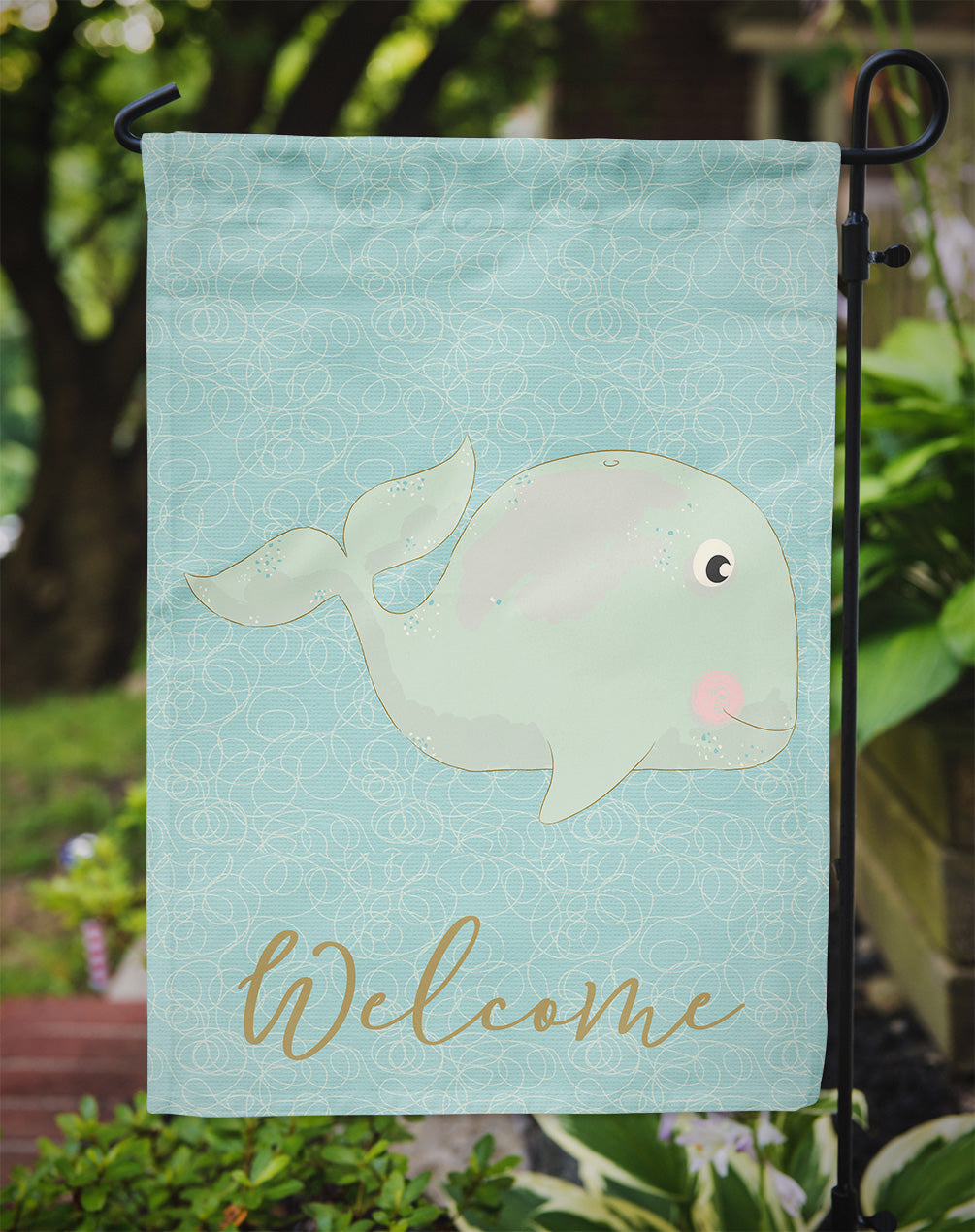 Whale Welcome Flag Garden Size BB8586GF  the-store.com.