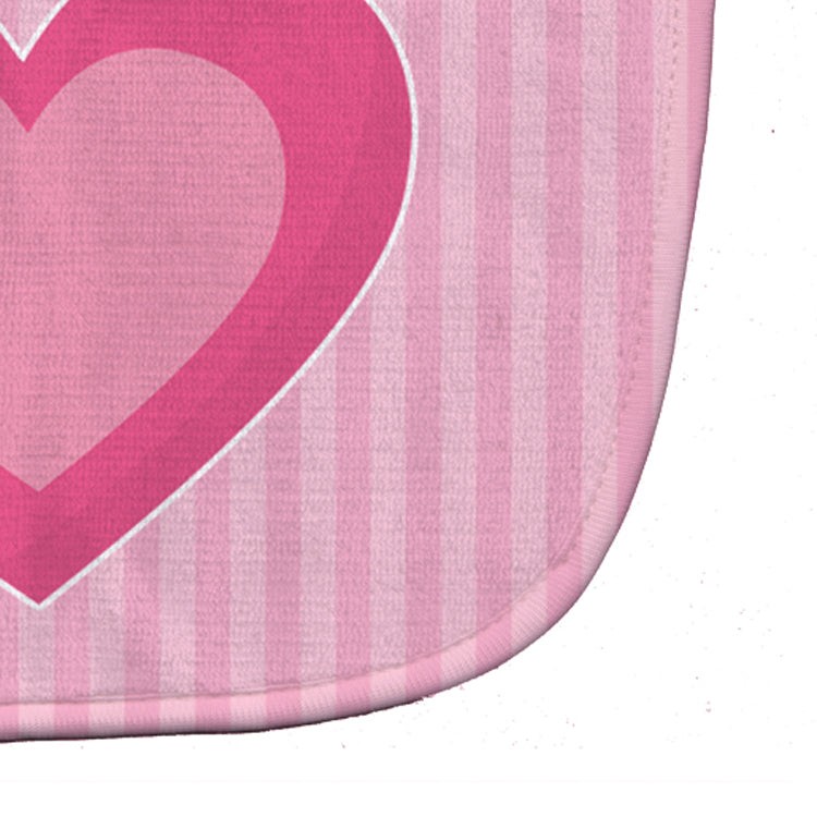Hearts on Pink Stripes Baby Bib BB8587BIB - the-store.com