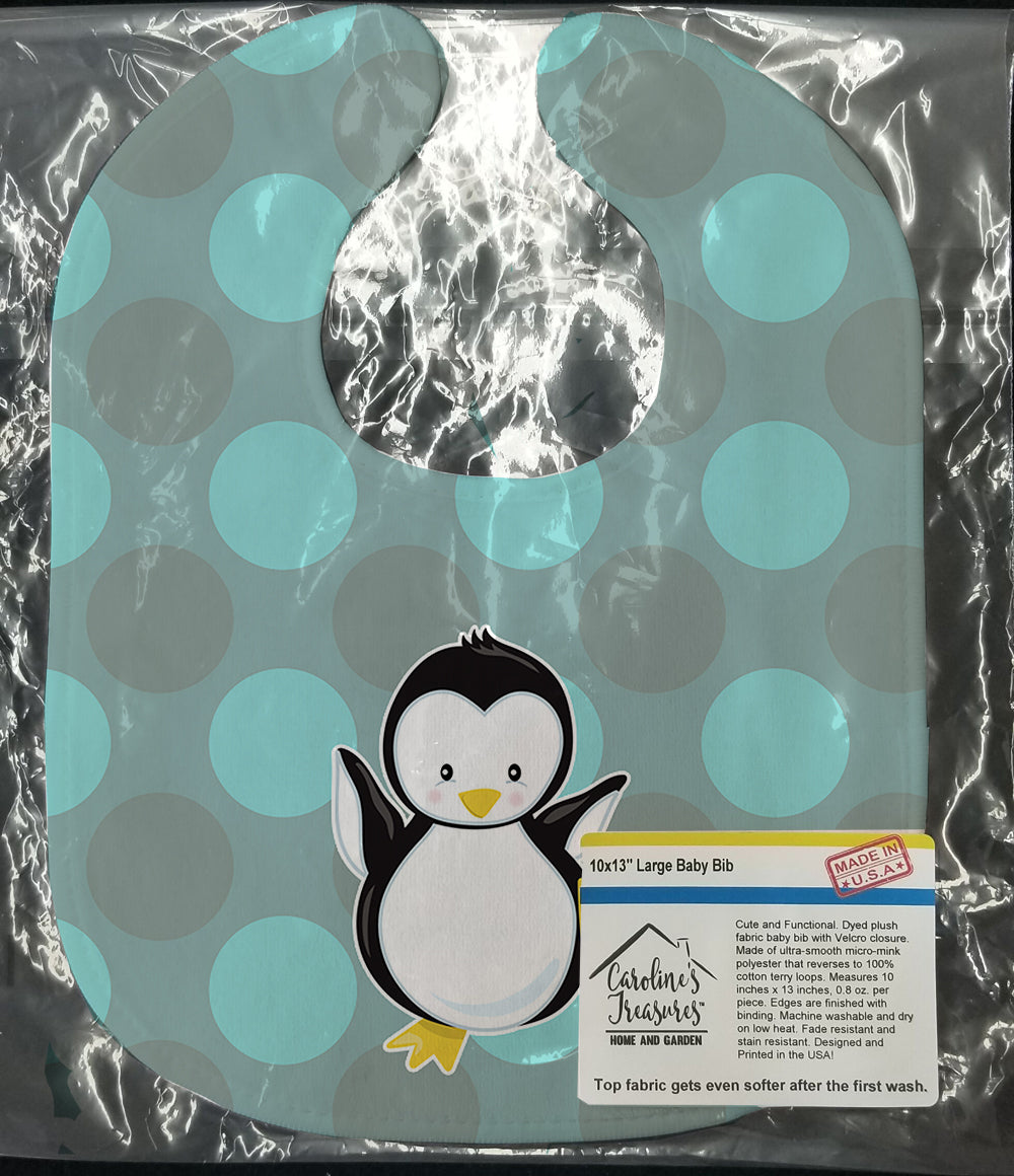 Penguin on Polkadot Baby Bib BB8605BIB - the-store.com