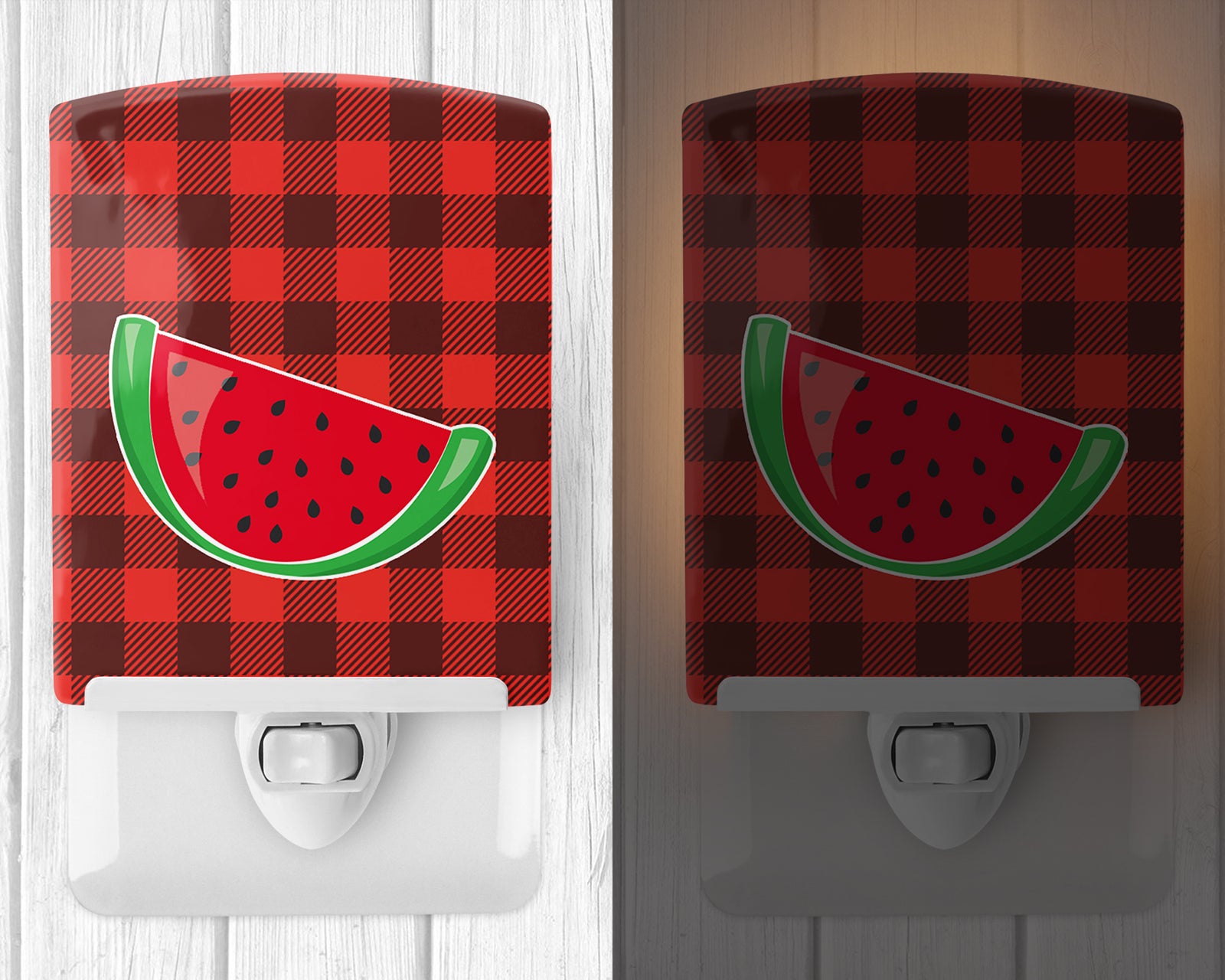 Caroline's Treasures Backyard BBQ Watermelon Ceramic Night Light BB8630CNL