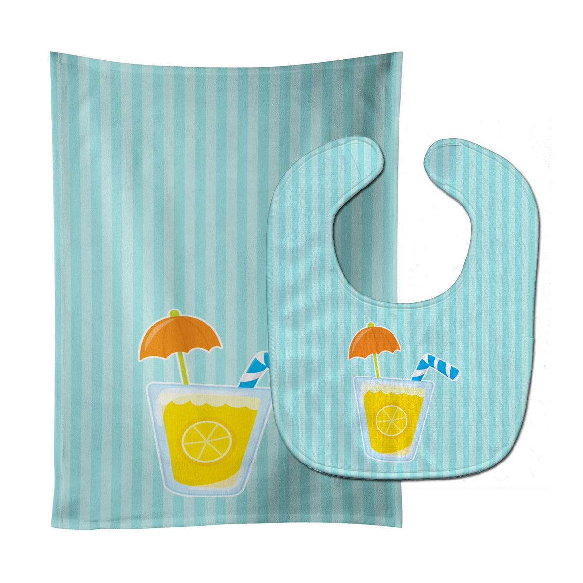 Beach Umbrella Drink Baby Bib &amp; Burp Cloth BB8647STBU by Caroline&#39;s Treasures