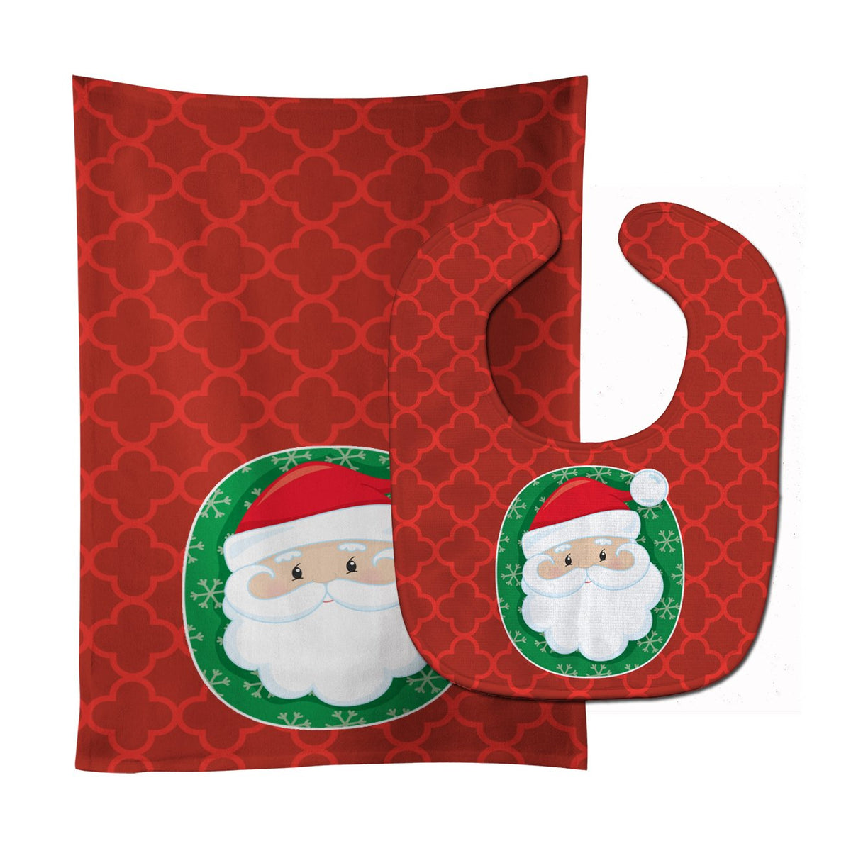 Merry Christmas Santa Claus Baby Bib &amp; Burp Cloth BB8686STBU by Caroline&#39;s Treasures