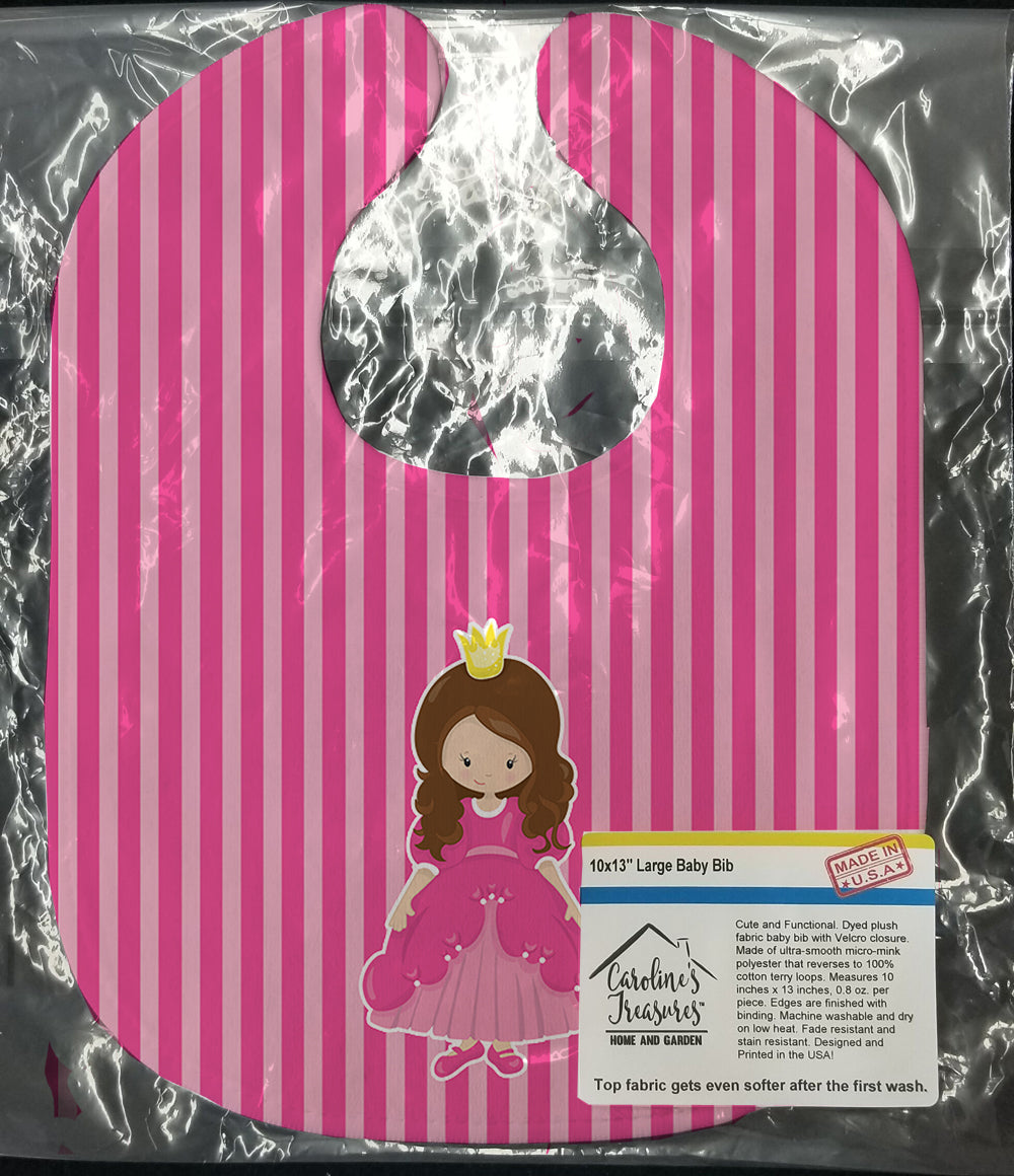 Brunette Girl Princess Baby Bib BB8752BIB - the-store.com