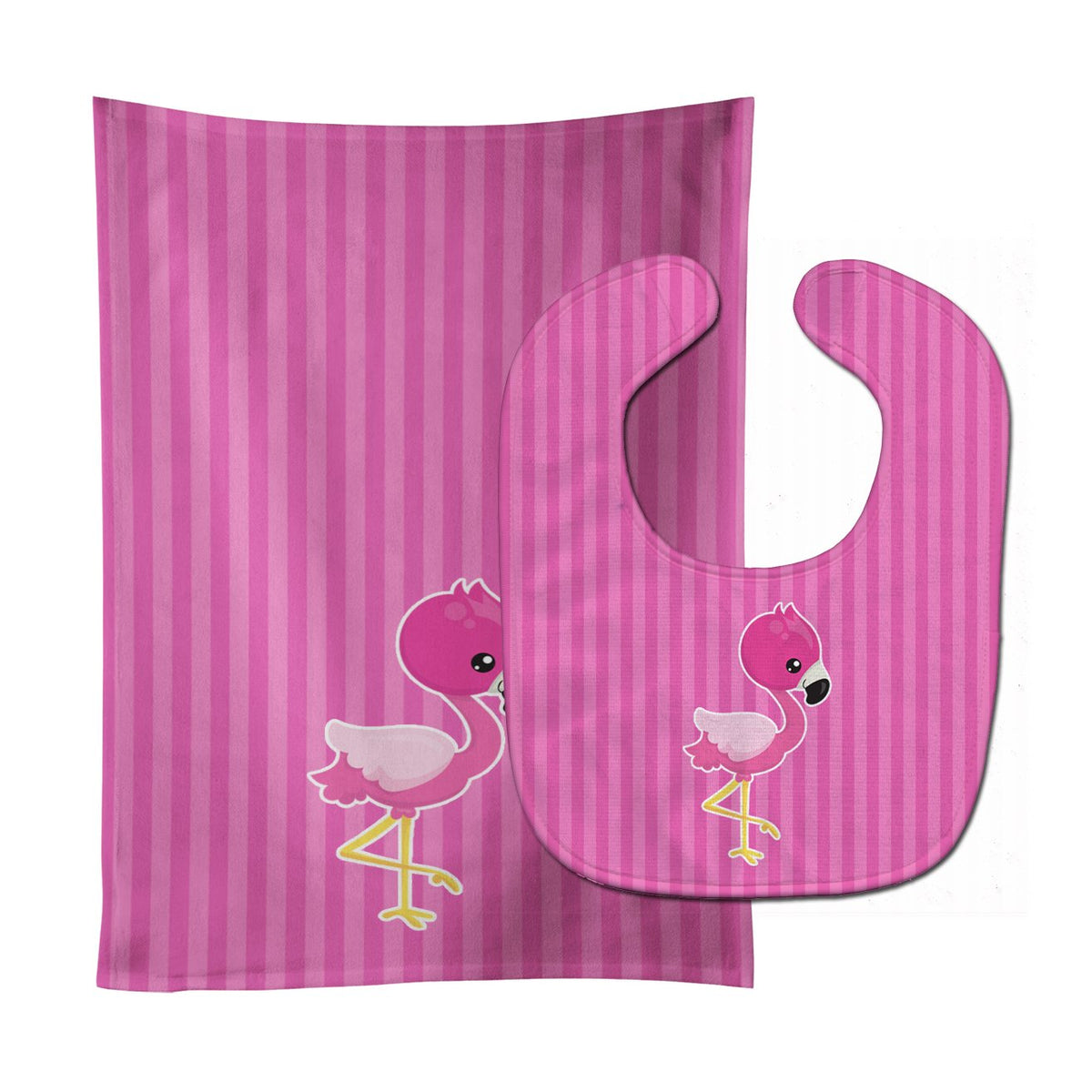 Flamingo #2 Baby Bib &amp; Burp Cloth BB8766STBU by Caroline&#39;s Treasures