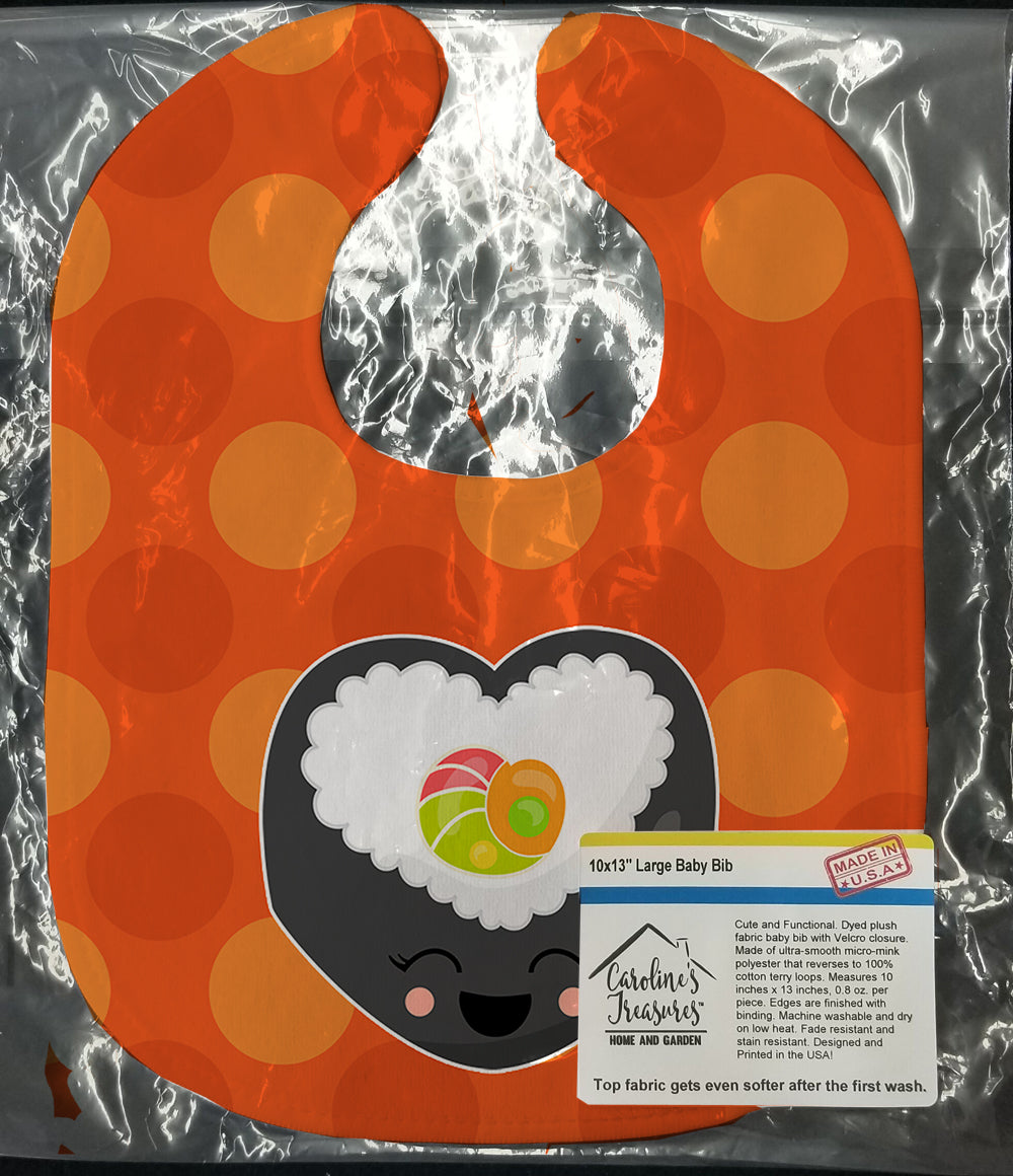 Heart Sushi Roll with Face Baby Bib BB8801BIB - the-store.com