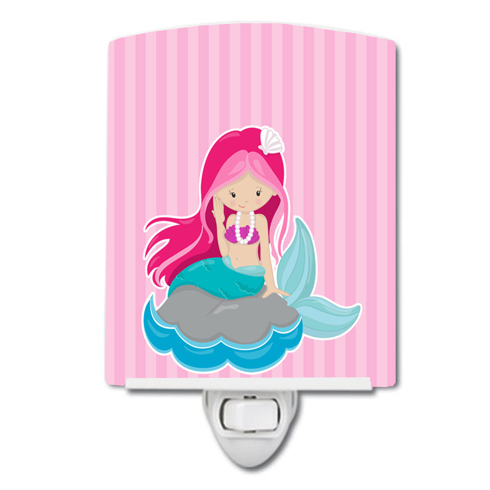 Beach Mermaid Pink Hair #3 Ceramic Night Light BB8832CNL - the-store.com