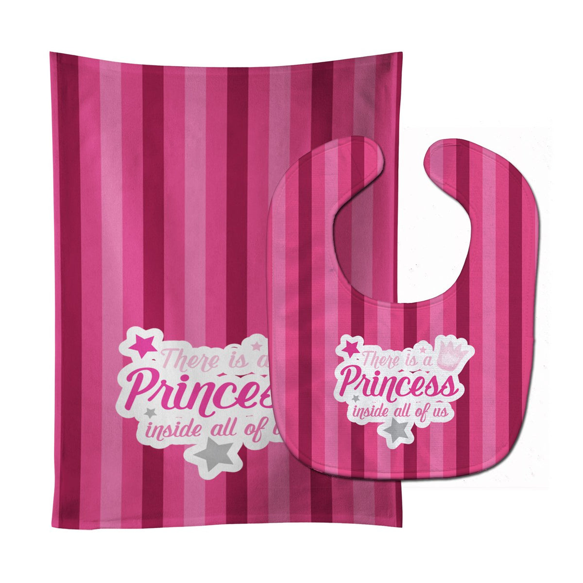 There is a Princess iside all of us Baby Bib &amp; Burp Cloth BB9006STBU by Caroline&#39;s Treasures