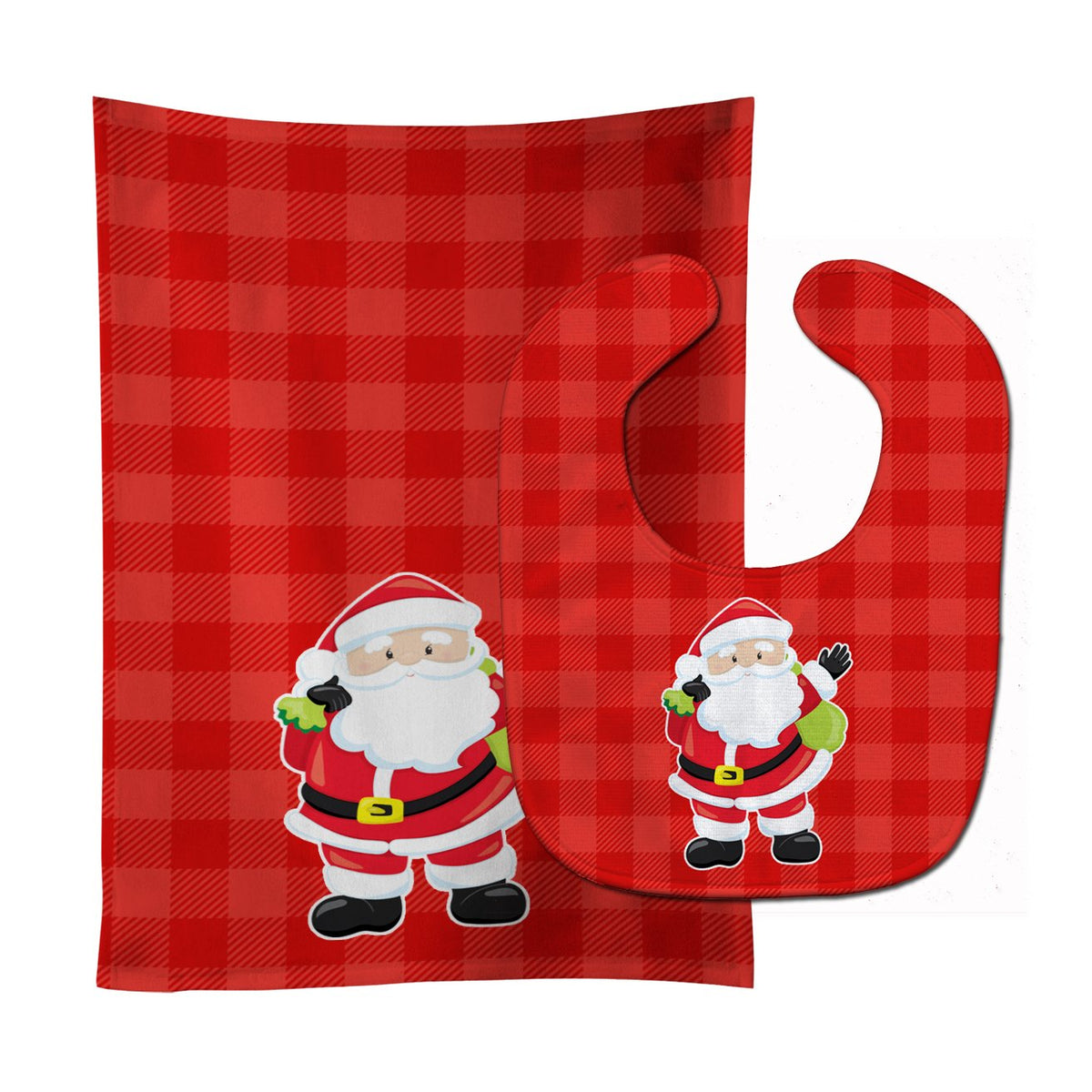 Christmas Santa Claus #1 Baby Bib &amp; Burp Cloth BB9017STBU by Caroline&#39;s Treasures