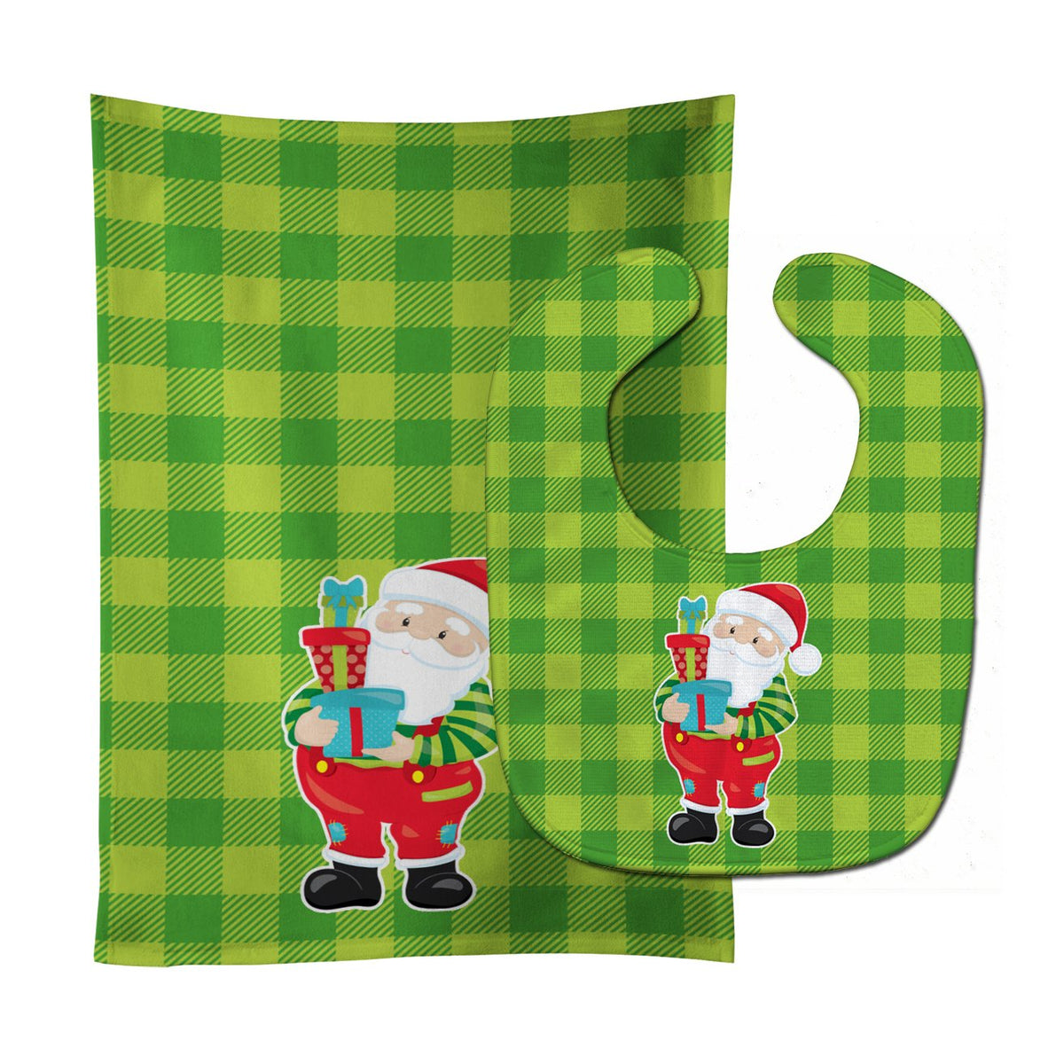 Christmas Santa Claus #3 Baby Bib &amp; Burp Cloth BB9019STBU by Caroline&#39;s Treasures