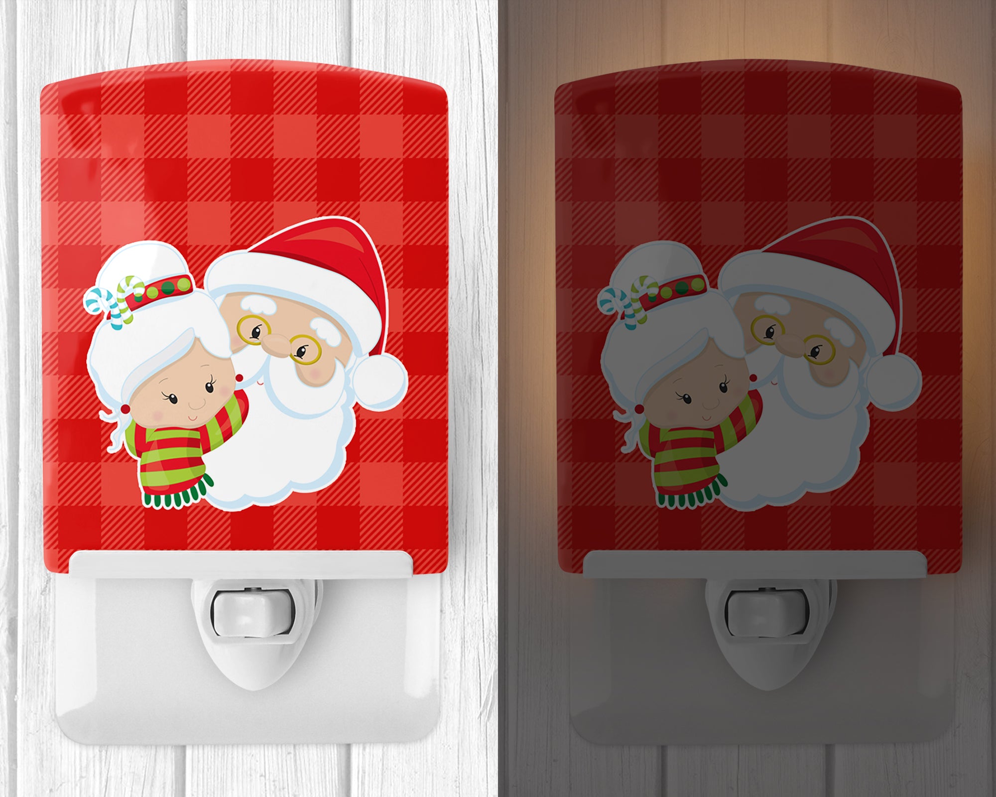 Christmas Santa Claus and Mrs Claus Ceramic Night Light BB9020CNL - the-store.com