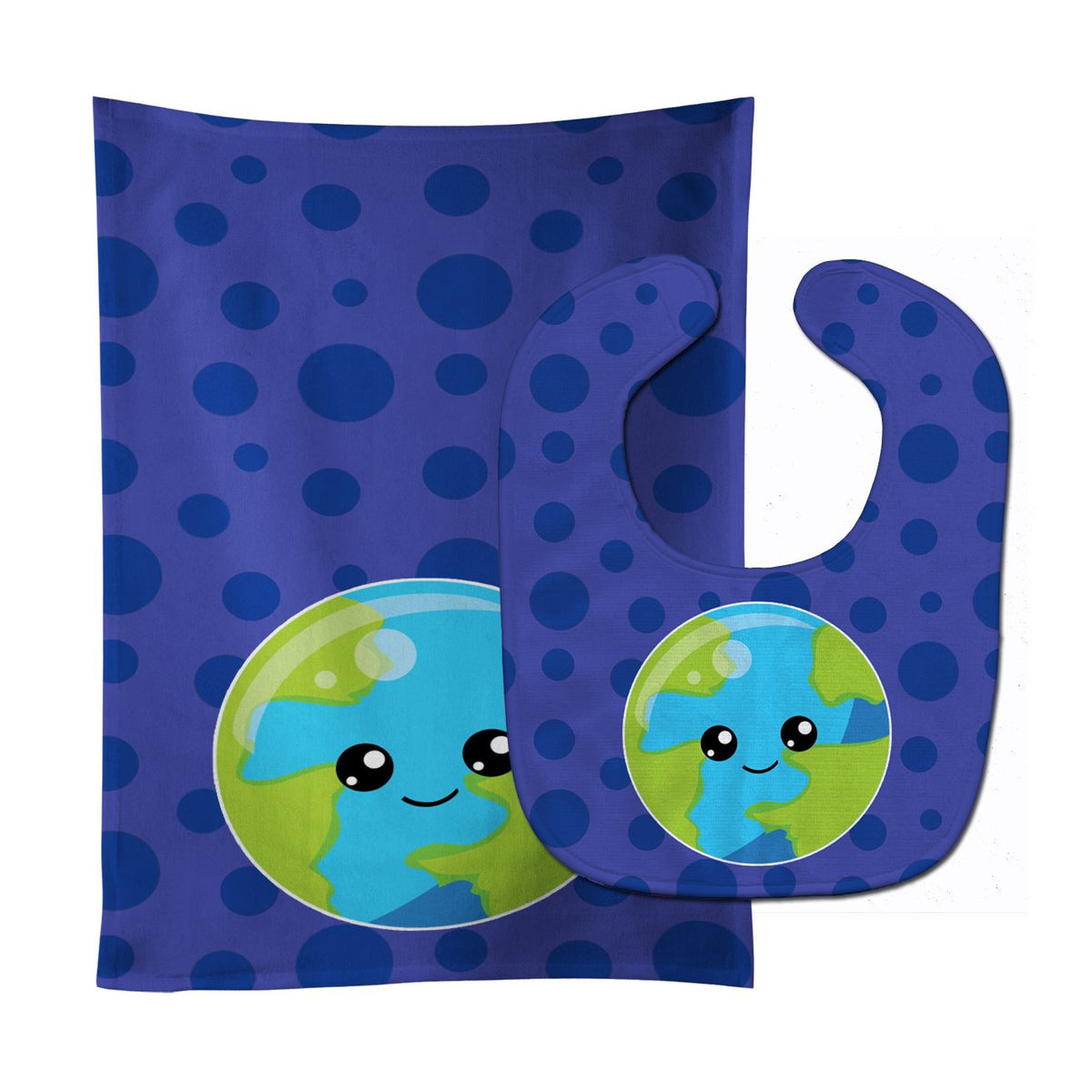Planets Earth Baby Bib &amp; Burp Cloth BB9038STBU by Caroline&#39;s Treasures