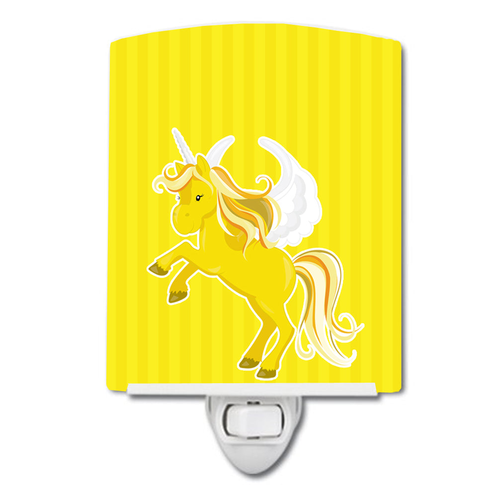 Unicorn Yellow Stripes Ceramic Night Light BB9087CNL - the-store.com