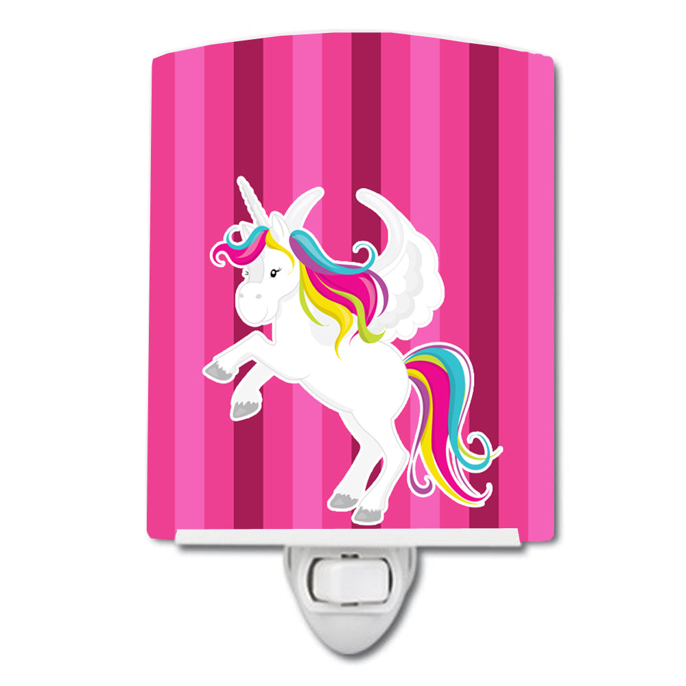 Unicorn Pink Stripes Ceramic Night Light BB9090CNL - the-store.com