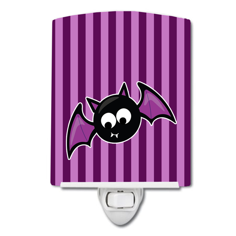 Halloween Bat Purple Stripes Ceramic Night Light BB9111CNL - the-store.com