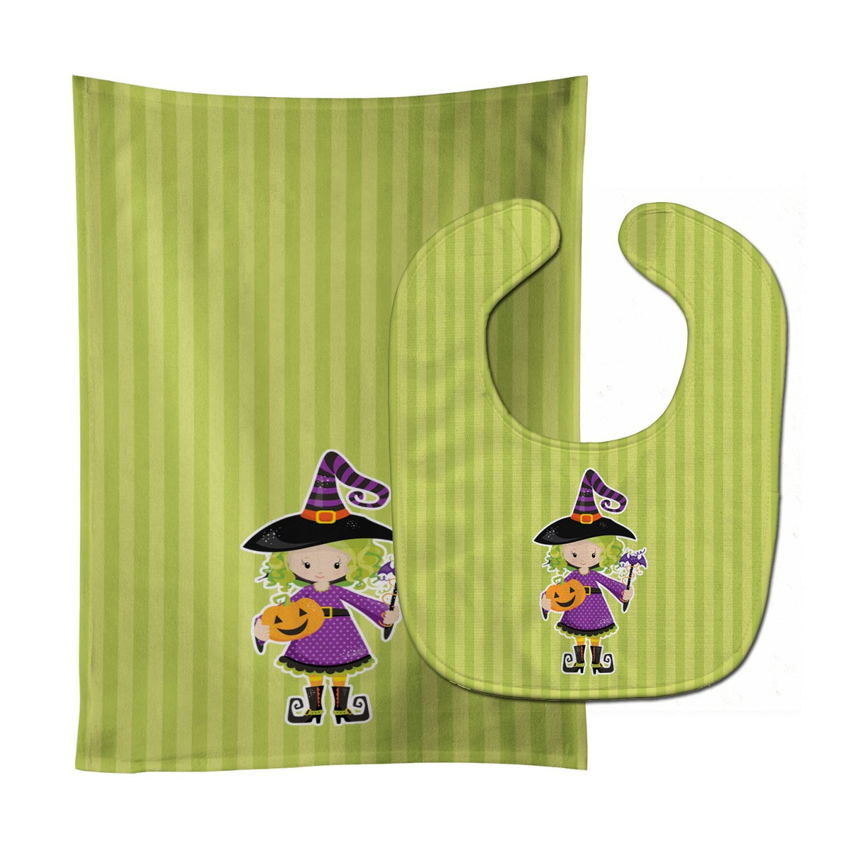 Halloween Witch #2 Baby Bib &amp; Burp Cloth BB9155STBU by Caroline&#39;s Treasures