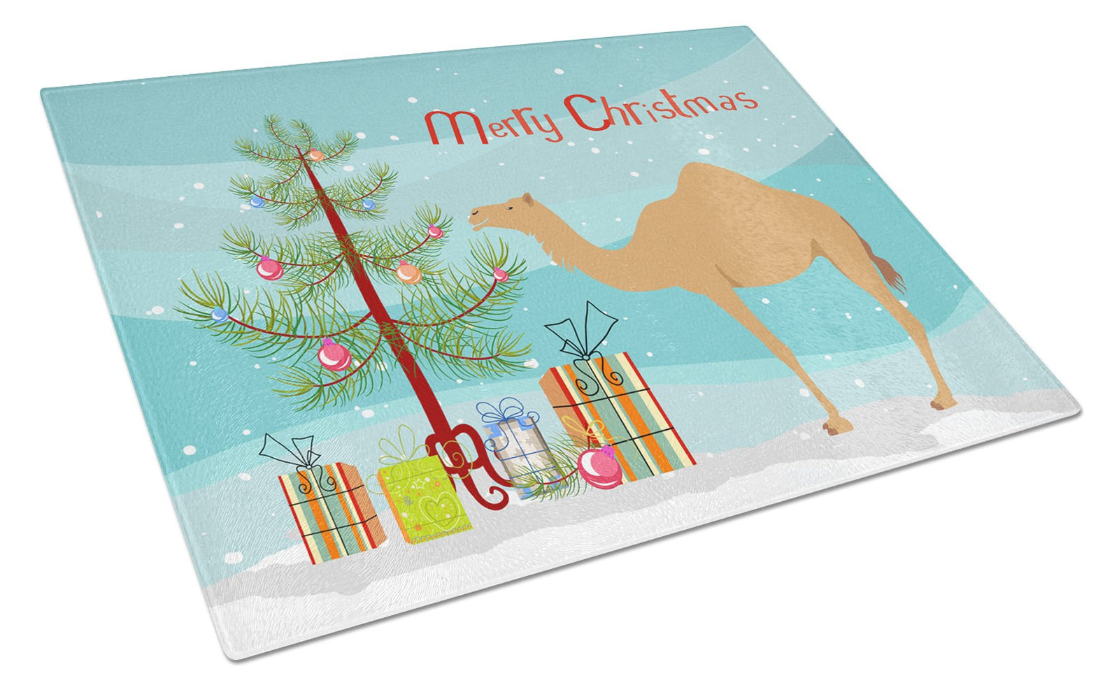 Arabian Camel Dromedary Christmas Glass Cutting Board Large BB9184LCB by Caroline's Treasures