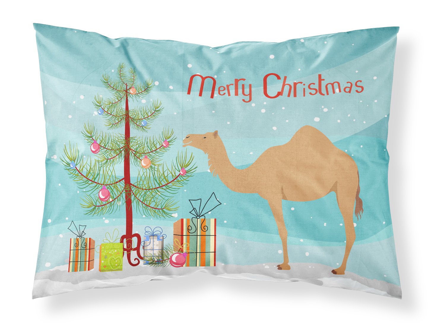 Arabian Camel Dromedary Christmas Fabric Standard Pillowcase BB9184PILLOWCASE by Caroline's Treasures