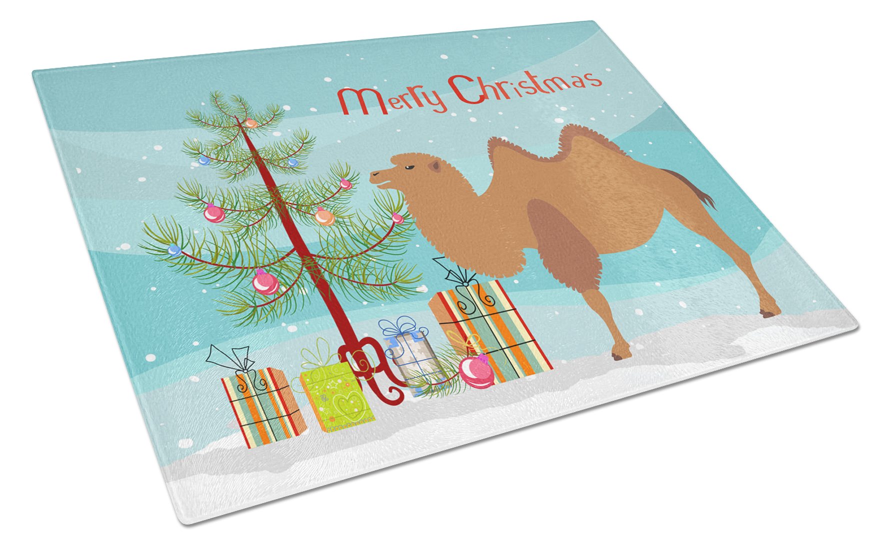 Bactrian Camel Christmas Glass Cutting Board Large BB9185LCB by Caroline's Treasures