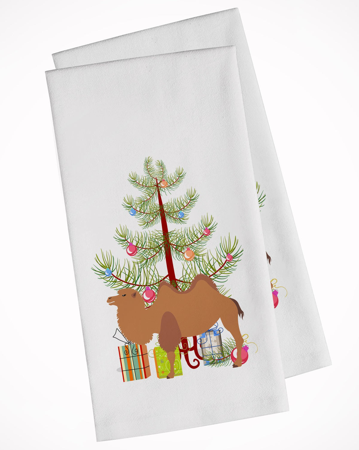 Bactrian Camel Christmas White Kitchen Towel Set of 2 BB9185WTKT by Caroline&#39;s Treasures