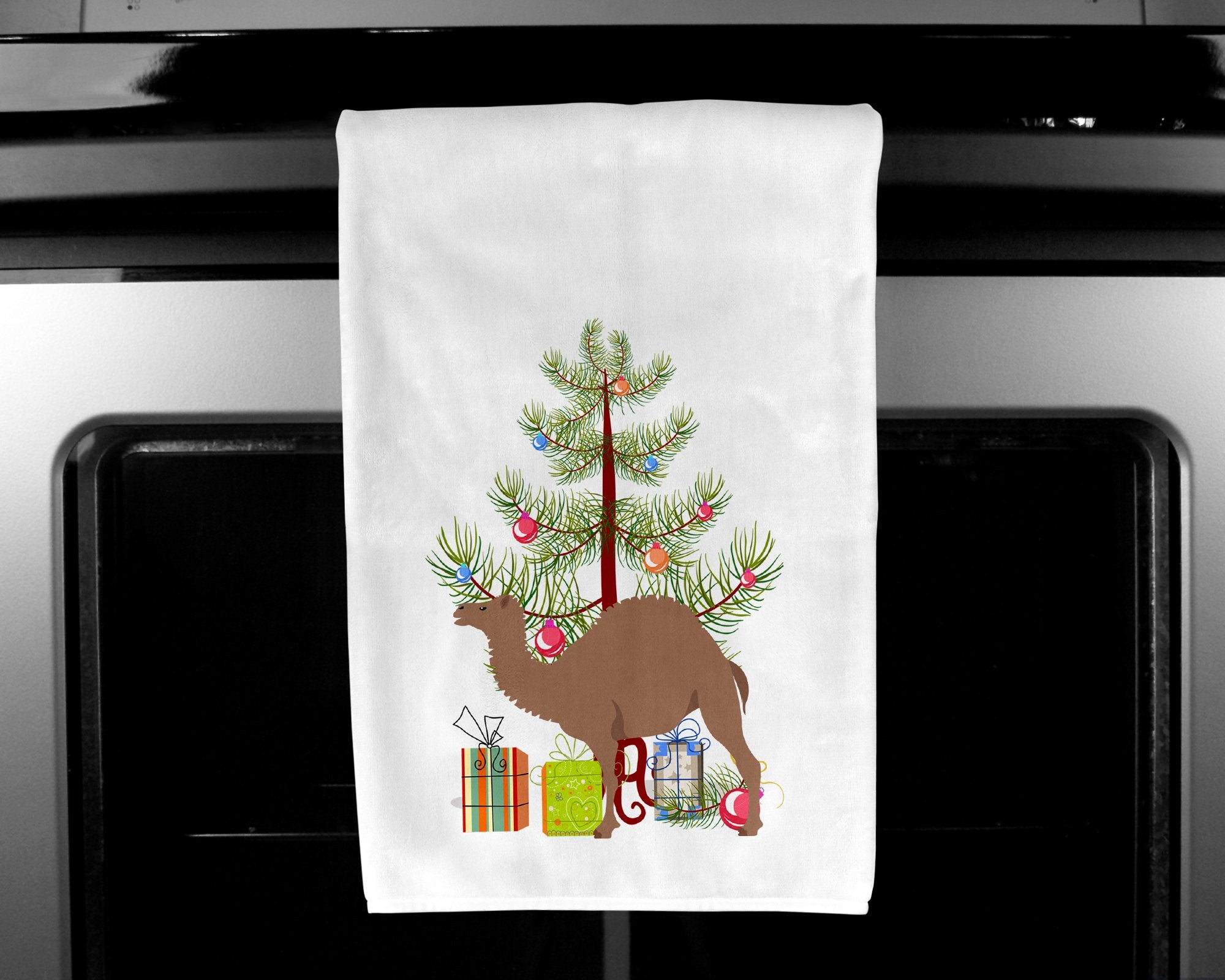 F1 Hybrid Camel Christmas White Kitchen Towel Set of 2 BB9186WTKT by Caroline's Treasures