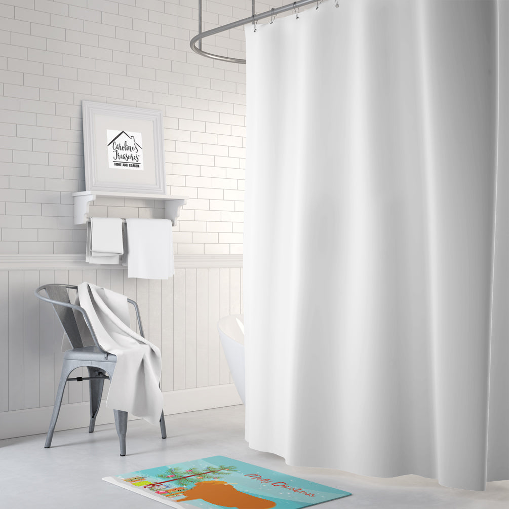 Caroline's Treasures Highland Cow Christmas Machine Washable Memory Foam Mat BB9187RUG