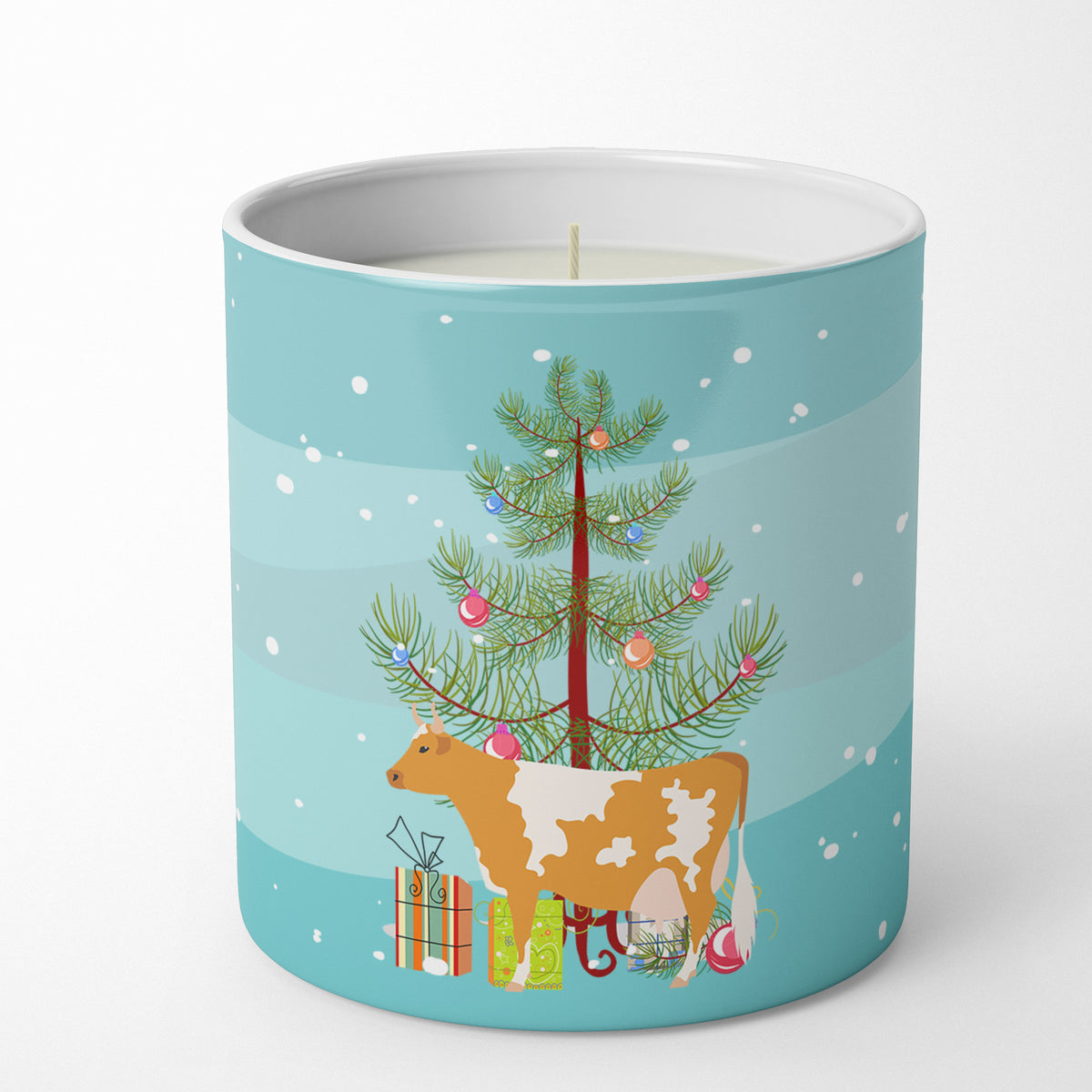 Buy this Guernsey Cow Christmas 10 oz Decorative Soy Candle