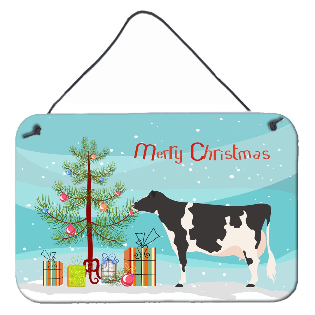 Holstein Cow Christmas Wall or Door Hanging Prints BB9189DS812 by Caroline&#39;s Treasures