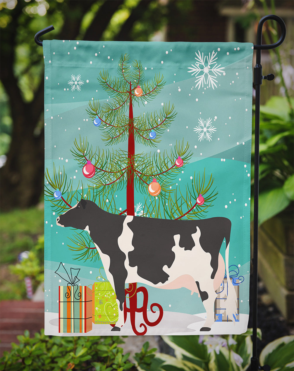 Holstein Cow Christmas Flag Garden Size BB9189GF