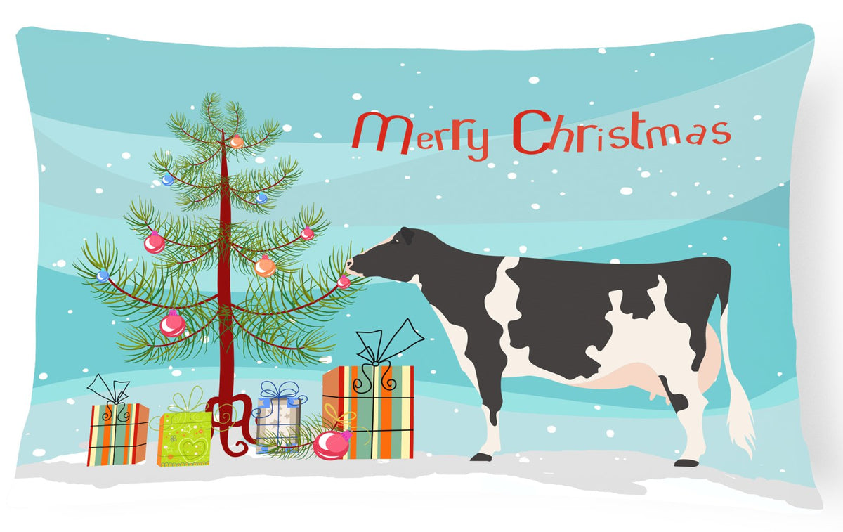 Holstein Cow Christmas Canvas Fabric Decorative Pillow BB9189PW1216 by Caroline&#39;s Treasures