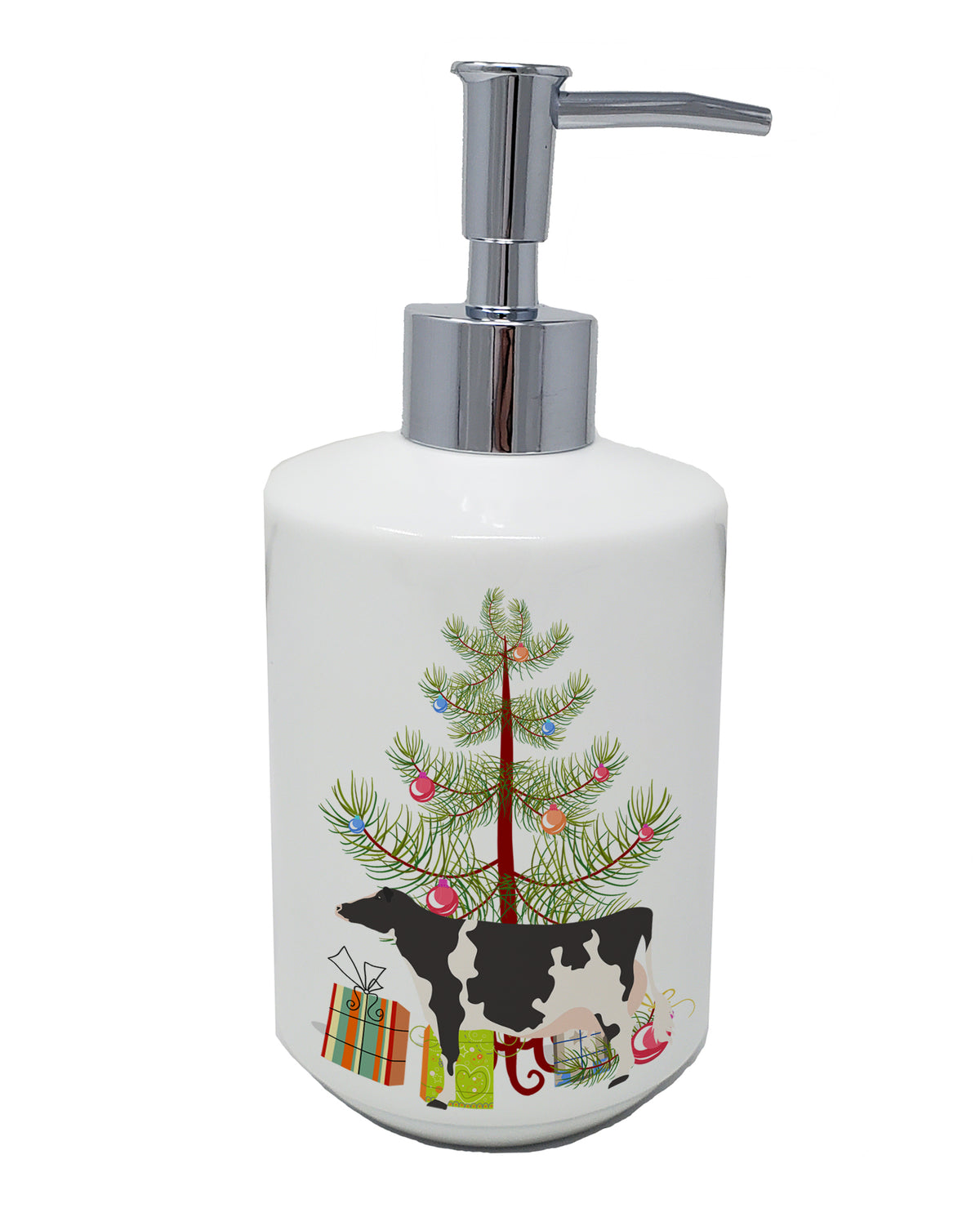 Buy this Holstein Cow Christmas Ceramic Soap Dispenser