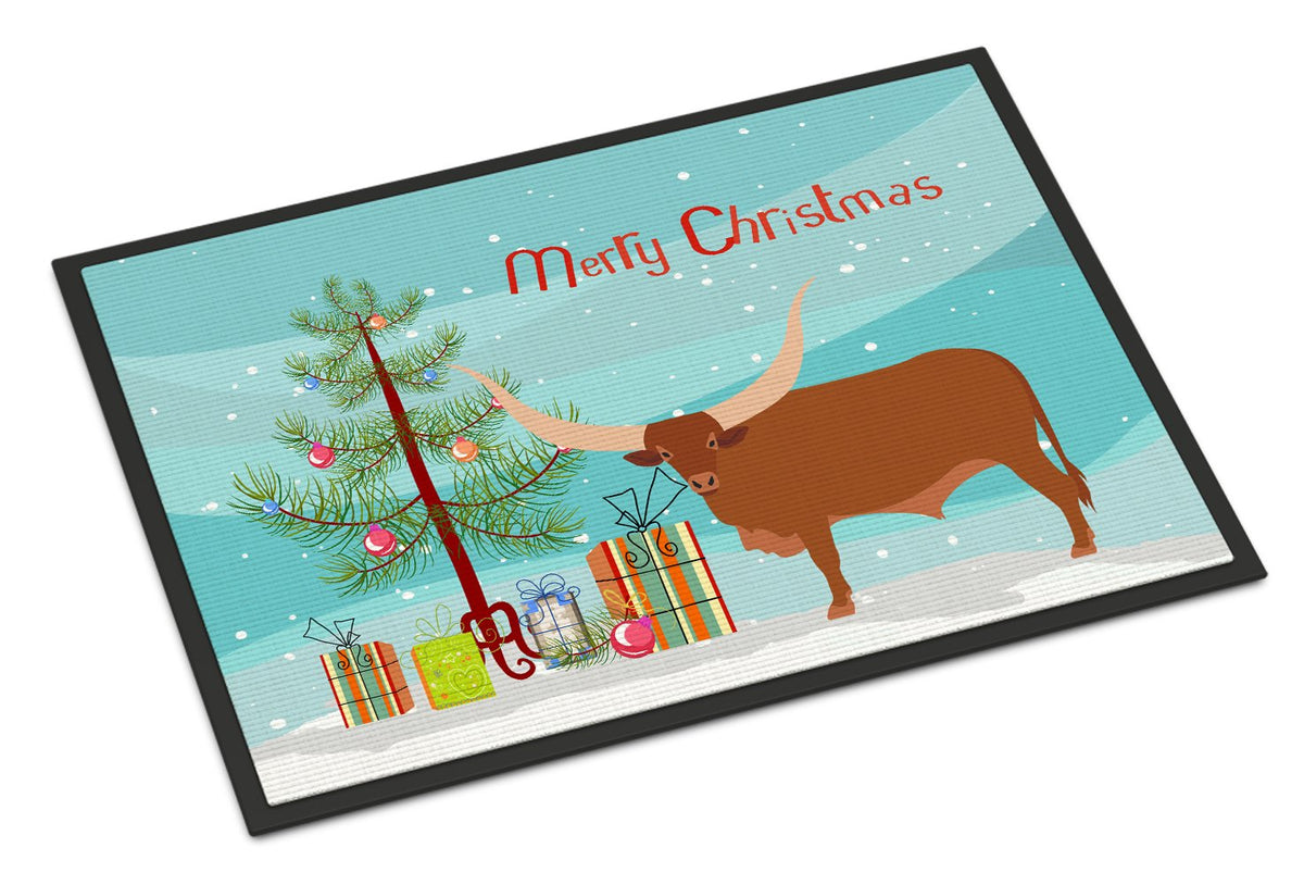 Ankole-Watusu Cow Christmas Indoor or Outdoor Mat 24x36 BB9190JMAT by Caroline&#39;s Treasures