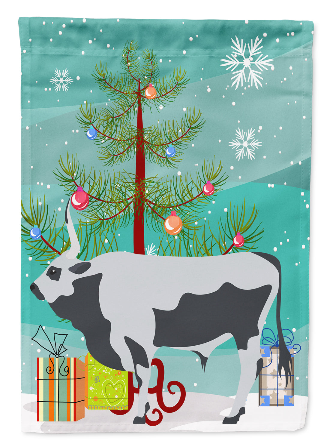 Drapeau de Noël de vache de steppe grise hongroise Taille de jardin BB9191GF