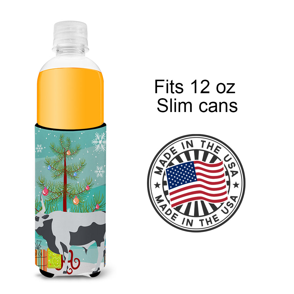 Hungarian Grey Steppe Cow Christmas  Ultra Hugger for slim cans BB9191MUK  the-store.com.