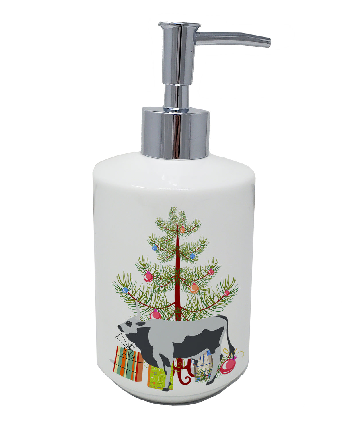 Buy this Hungarian Grey Steppe Cow Christmas Ceramic Soap Dispenser