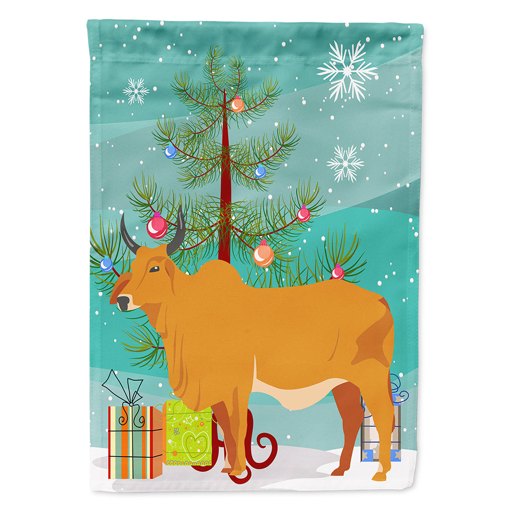 Zebu Indicine Cow Christmas Flag Canvas House Size BB9192CHF