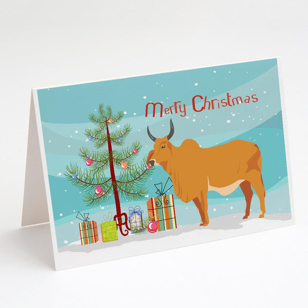 Buy this Zebu Indicine Cow Christmas Greeting Cards and Envelopes Pack of 8