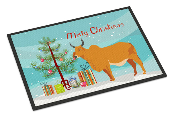 Zebu Indicine Cow Christmas Indoor or Outdoor Mat 24x36 BB9192JMAT by Caroline's Treasures
