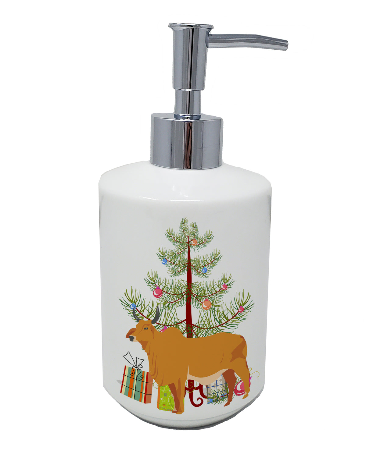 Buy this Zebu Indicine Cow Christmas Ceramic Soap Dispenser
