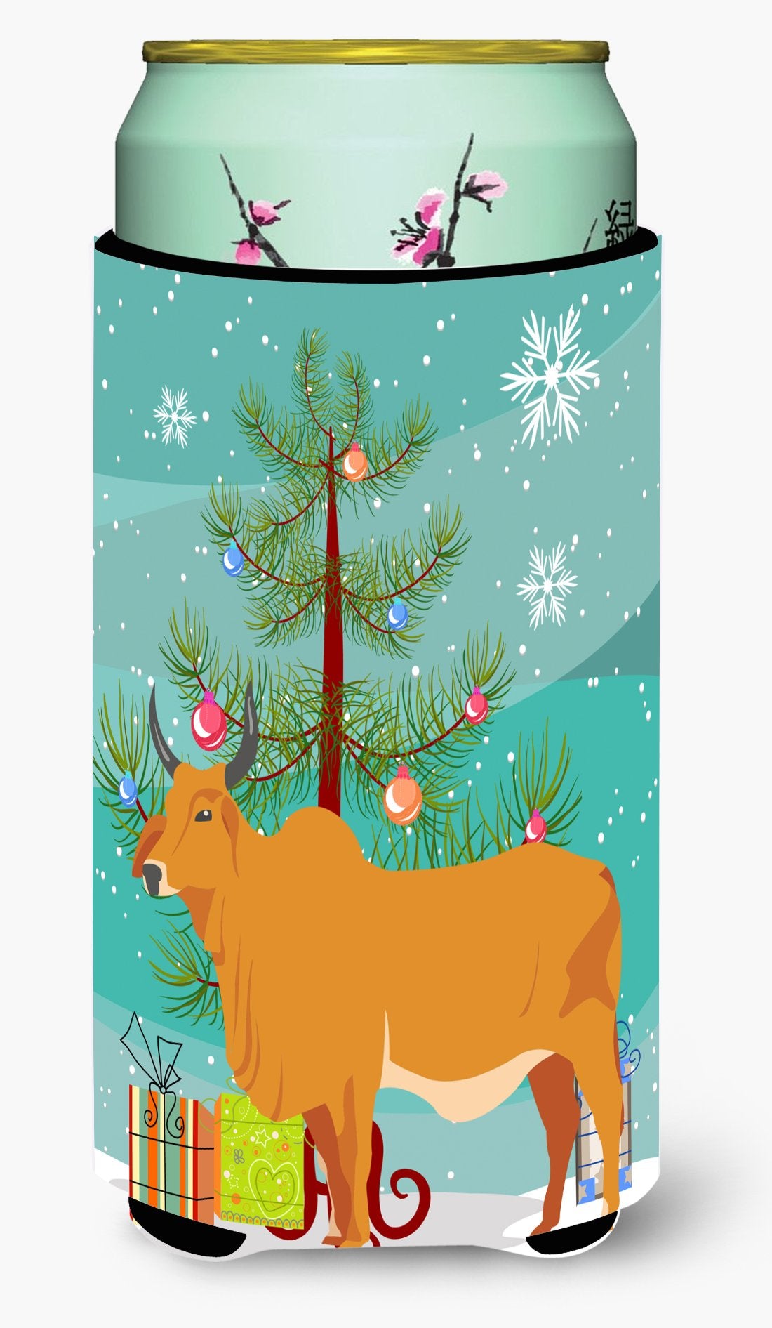 Zebu Indicine Cow Christmas Tall Boy Beverage Insulator Hugger BB9192TBC by Caroline&#39;s Treasures