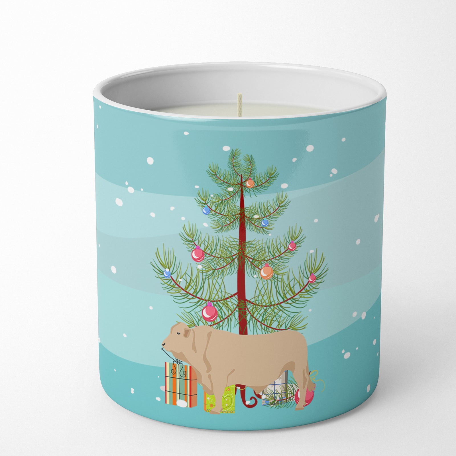 Buy this Charolais Cow Christmas 10 oz Decorative Soy Candle
