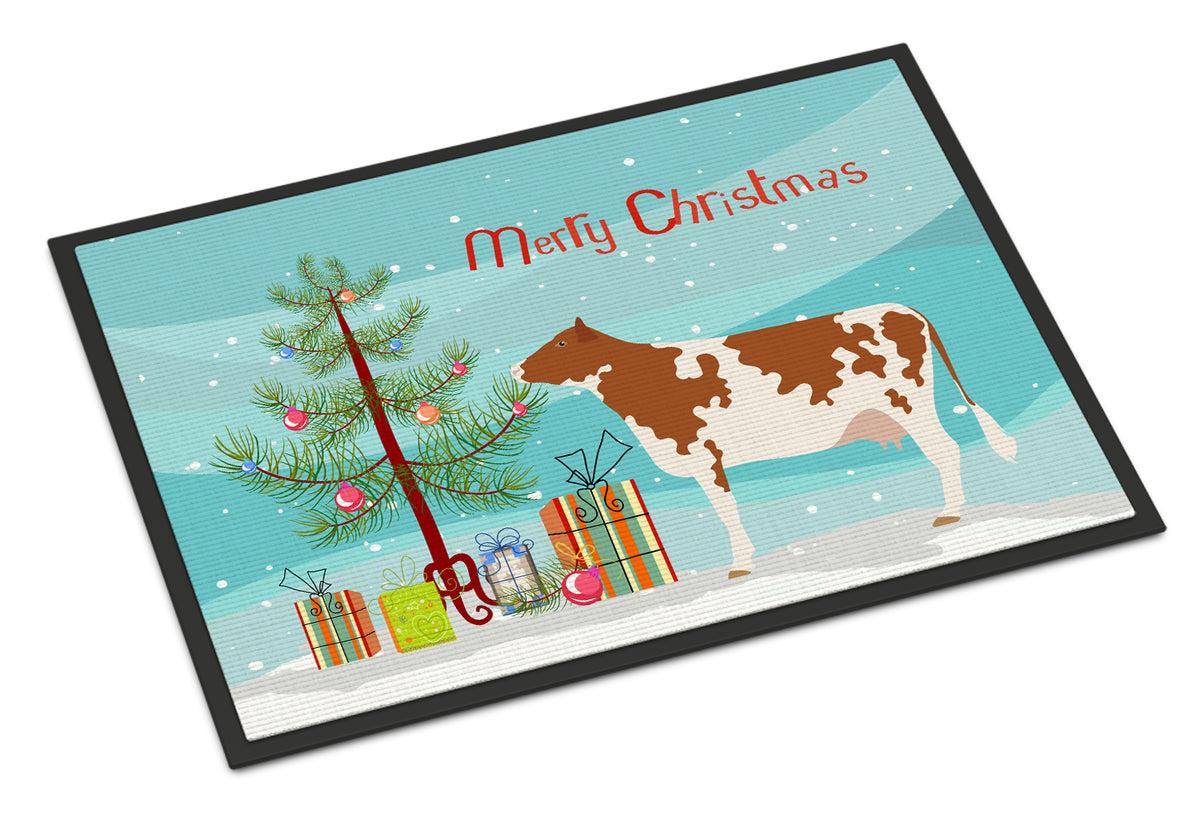 Ayrshire Cow Christmas Indoor or Outdoor Mat 18x27 BB9194MAT - the-store.com