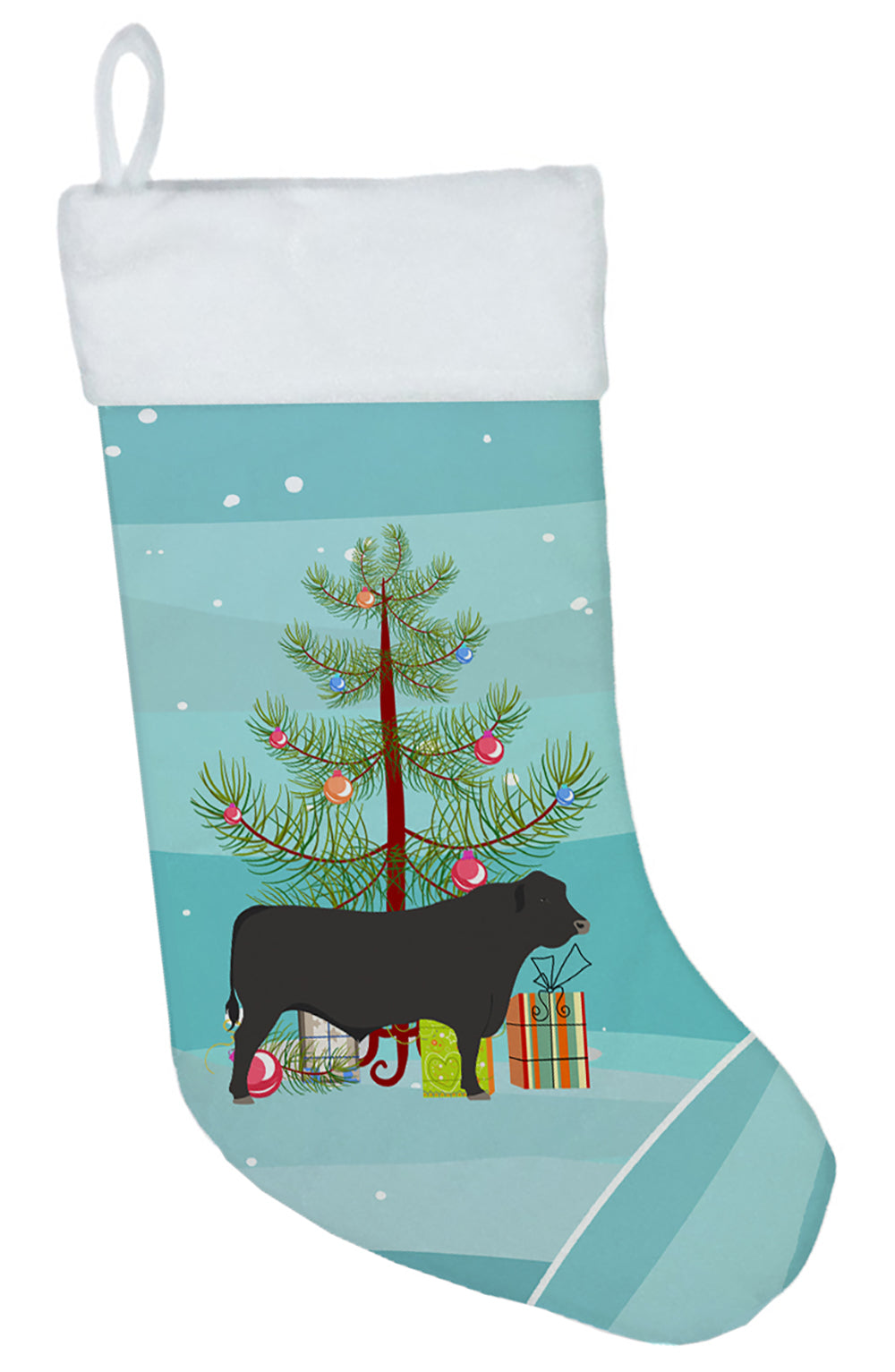 Black Angus Cow Christmas Christmas Stocking BB9195CS