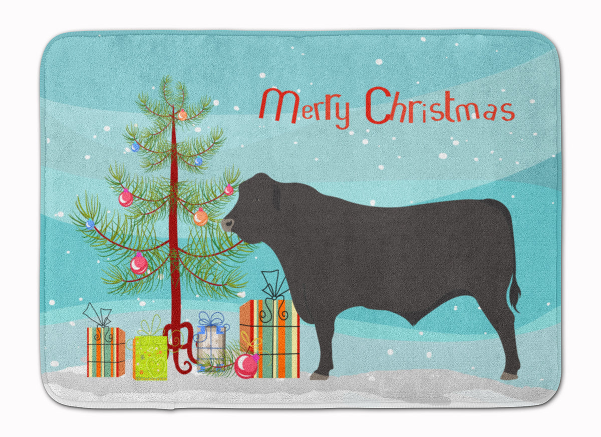 Black Angus Cow Christmas Machine Washable Memory Foam Mat BB9195RUG - the-store.com