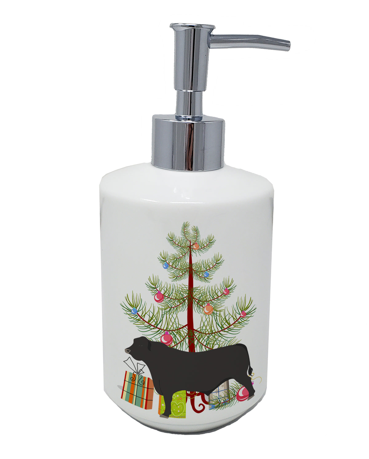 Buy this Black Angus Cow Christmas Ceramic Soap Dispenser