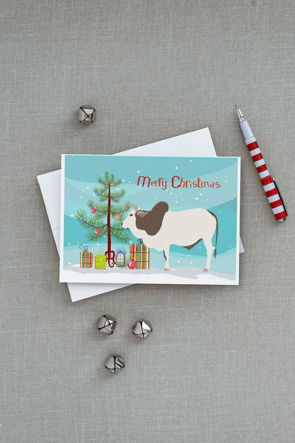 Malvi Cow Christmas Greeting Cards and Envelopes Pack of 8 - the-store.com