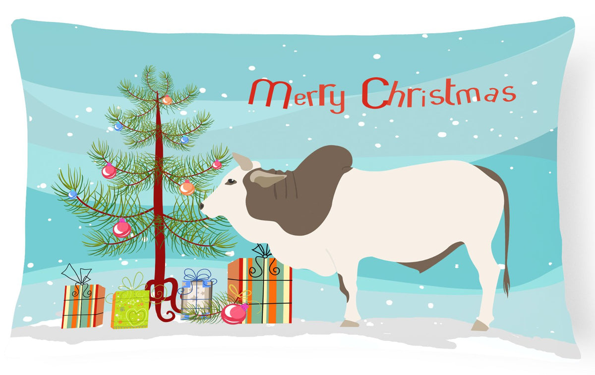 Malvi Cow Christmas Canvas Fabric Decorative Pillow BB9197PW1216 by Caroline&#39;s Treasures