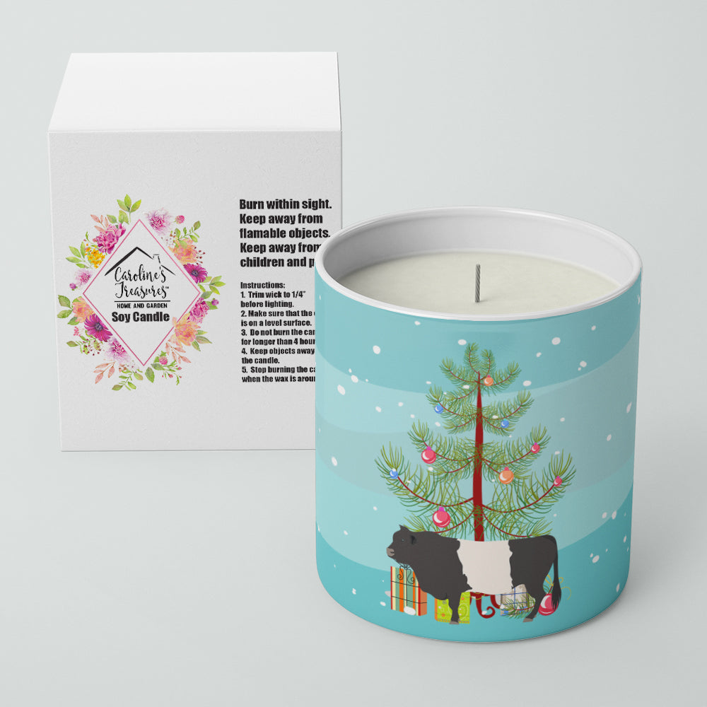 Belted Galloway Cow Christmas 10 oz Decorative Soy Candle - the-store.com